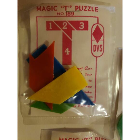 Vintage 3 Magic T Puzzle Gumball Vending Machine Toy New Old Stock SKU 16 - Picture 2 of 3